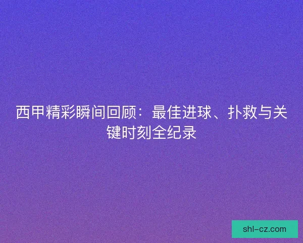 西甲精彩瞬间回顾：最佳进球、扑救与关键时刻全纪录