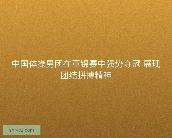 中国体操男团在亚锦赛中强势夺冠 展现团结拼搏精神