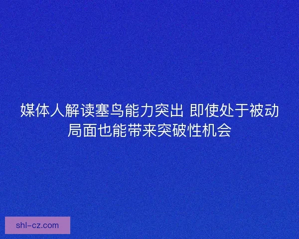 媒体人解读塞鸟能力突出 即使处于被动局面也能带来突破性机会