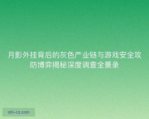 月影外挂背后的灰色产业链与游戏安全攻防博弈揭秘深度调查全景录